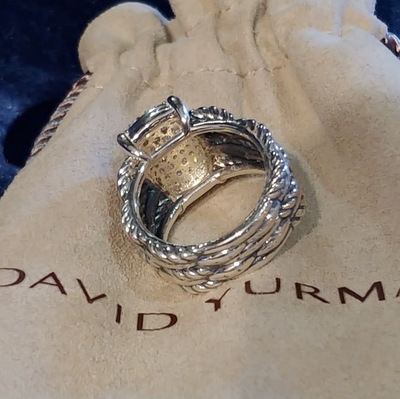 David Yurman Diamond pave Tides ring 8 Wheaton - Picture 4 of 8